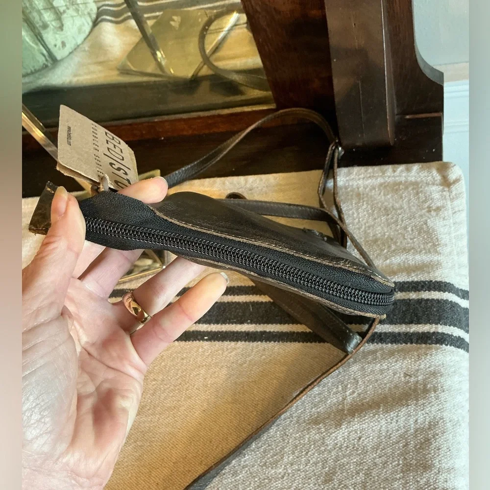 NWT Bed Stu TEMPLETON II Black Gray Rustic Crossbody Wallet Clutch Retail $185 - Picture 9 of 16